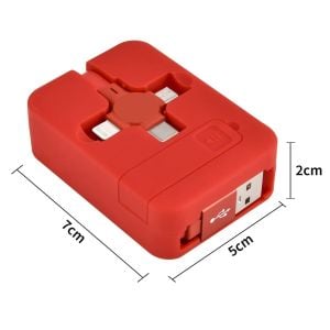 Cep Tipi Telefon Tutuculu Makaralı Uzayıp Kısalabilen 3\'ü 1 Arada USB Şarj Kablosu - Stokta Olan Renk Gönderilir