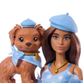 Barbie Uyumlu Dostlar Kahverengi Saçlı Bebek ve Köpekçiği
