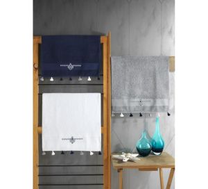 Cotton Box Fit V2 50x90 3'lü Havlu Seti Lacivert/Beyaz/Gri