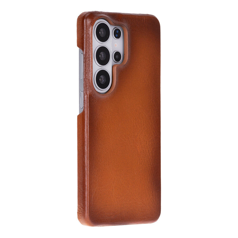 Galaxy S26 Ultra için, Hakiki Deri, El Yapımı Kılıf, İç Yüzeyi Kadife, Gölgeli Taba