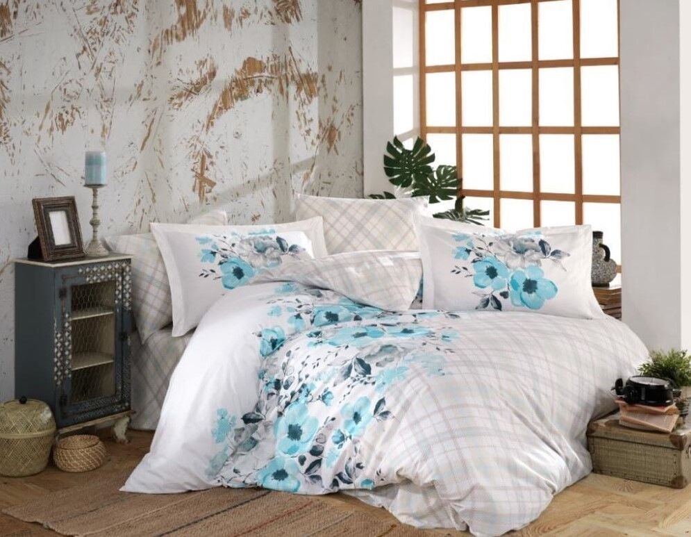 Hobby Kingsize Poplin Nevresim Belinda Mavi