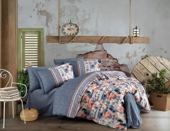 Hobby Kingsize Poplin Nevresim Arella Oranj