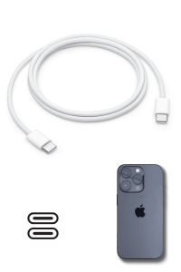 Apple 15/15 Pro Type-C to Type-C Hasır Örgü Hızlı Şarj Kablosu (1m)