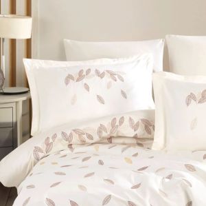 Hobby Çift Kişilik Poplin Premium Nakışlı Nevresim Lidia Krem