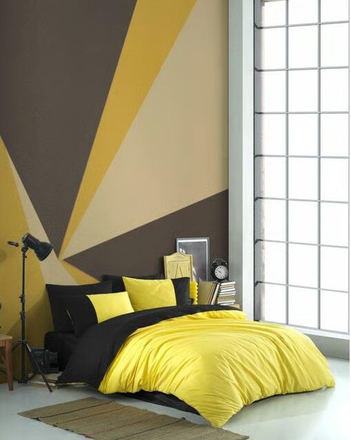 Hobby Kingsize Poplin Nevresim Diamond Sarı Siyah