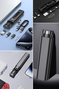 Cep Tipi 60W Bas Aç Type-C,İphone Şarj,Micro USB Hızlı Şarj Data Kablo Seti