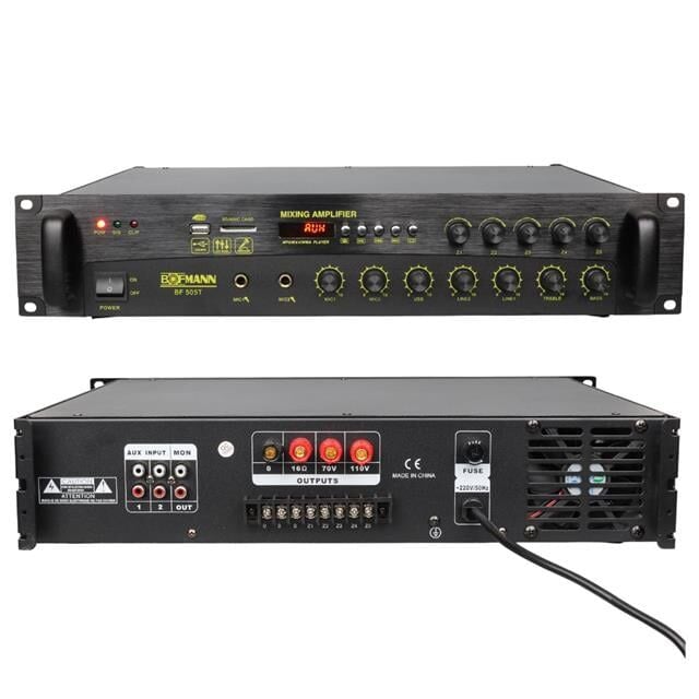 Bofmann BF-505T 500W USB/SD/Bluetooth Hat Trafolu 5 Bölgeli Mixer Amfi