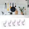 5'li Güçlü Yapışkanlı Şeffaf Duvar Askısı Banyo Mutfak Düzenleyici Pratik Askılık