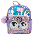 Vest Gözlüklü Kedi Desenli Mor Anaokulu Çantası