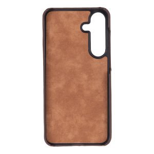 Samsung Galaxy S25 Uyumlu, Hakiki Deri, El Yapımı Arka Kapak, Antik Kahve