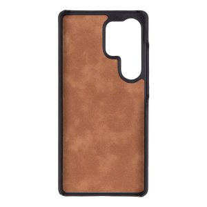 Samsung Galaxy S25 Ultra Uyumlu, Hakiki Deri, El Yapımı Arka Kapak, Antik Kahve