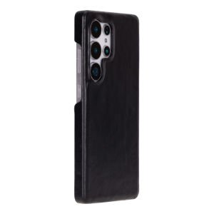 Samsung Galaxy S25 Ultra Uyumlu, Hakiki Deri, El Yapımı Arka Kapak, Kömür Siyah