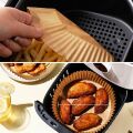 100 Adet  Air Fryer Pişirme Kağıdı Tek Kullanımlık  Yağlı Kağıdı Yuvarlak Tabak Model