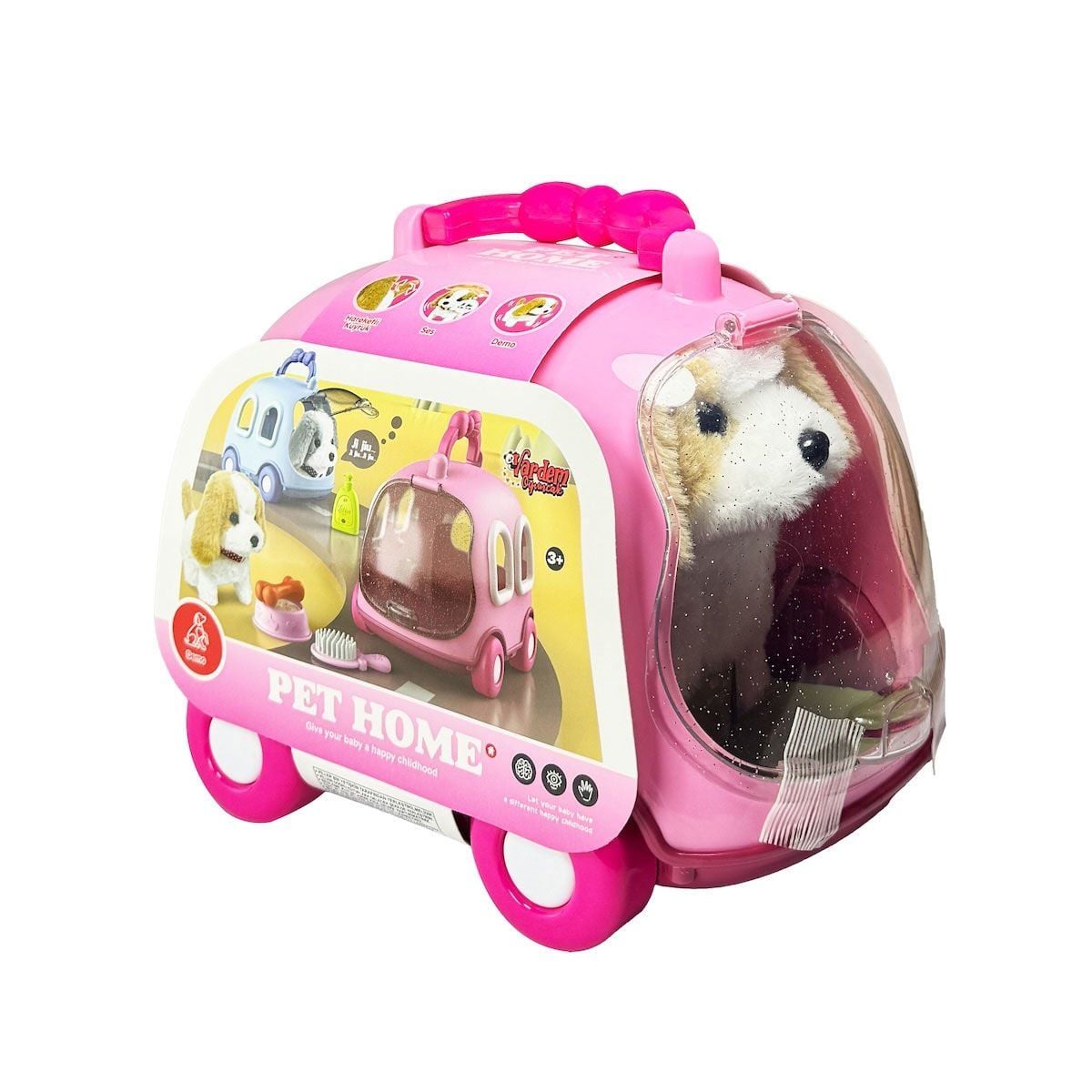JND-6802 Taşıma Araba Çantalı Hareketli Pilli Köpek Set - Stokta Olan Renk Gönderilir