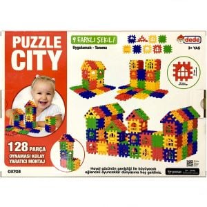 Puzzle City 3D Yapı ve Tasarım Blokları 128 Parça - 03703