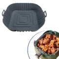 Renkli Isıya Dayanıklı Yıkanılabilir Silikon Fırın  Airfryer Kare Model Pişirme Matı 20 cm - Stokta Olan Renk Gönderilir