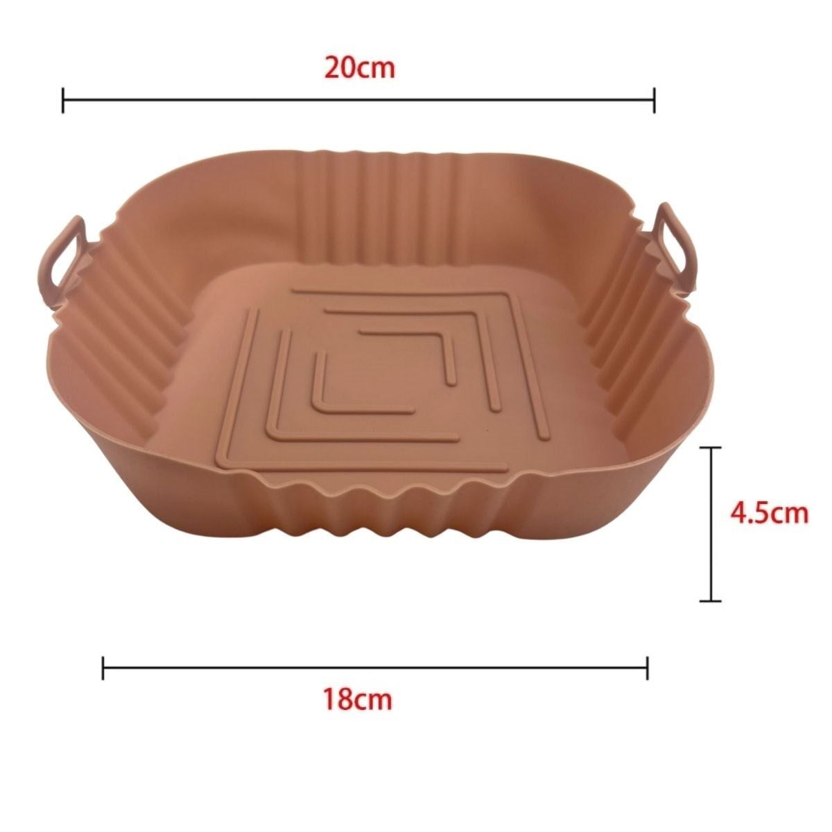 Renkli Isıya Dayanıklı Yıkanılabilir Silikon Fırın  Airfryer Kare Model Pişirme Matı 20 cm - Stokta Olan Renk Gönderilir