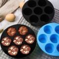 7 Gözlü Silikon Çok Amaçlı Airfryer Muffin Cupcake Kek ve Çörek Pişirme Kalıbı