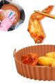 Renkli Isıya Dayanıklı Yıkanılabilir Silikon Fırın Ve Airfryer Yuvarlak Pişirme Matı 20 Cm