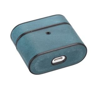 Casquet Apple AirPods 3.nesil Uyumlu Deri Kılıf AA32 Mavi