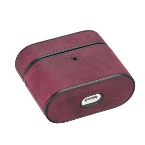 Casquet Apple AirPods 3.nesil Uyumlu Deri Kılıf Fuşya