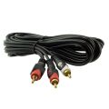 Powermaster PM-648 Gold Uç 2 Rca Erkek + 3.5 Mm Stereo Erkek Siyah 3 Metre Kablo