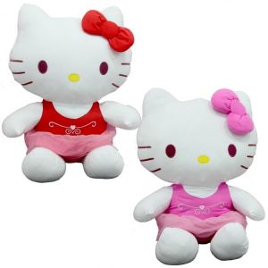 Sunman Peluş Hello Kitty Elbiseli Kurdeleli 50Cm