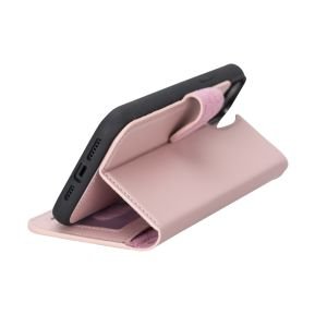 Apple iPhone 14 Plus Uyumlu Deri Cüzdanlı Kılıf MWWN NU2 Pembe