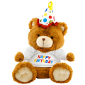 Oturan Happy Birthday Peluş Ayı 40cm