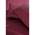 Nevresim Dünyası Basic Stripe Tek Kişilik Fitted Micro Saten Çarşaf ve 1 Yastık Kılıfı Bordo