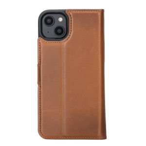 Apple iPhone 14 Plus Uyumlu Deri Cüzdanlı Kılıf MWWN RST2EF Taba