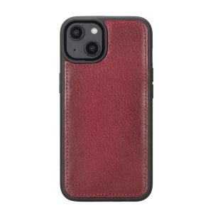 Apple iPhone 14 Uyumlu Deri Cüzdanlı Kılıf MWWN V4EF Kırmızı