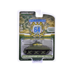 Greenlight 1/64 Battalion 64 Series 4- 1943 M4 Sherman Tank US Army World War II