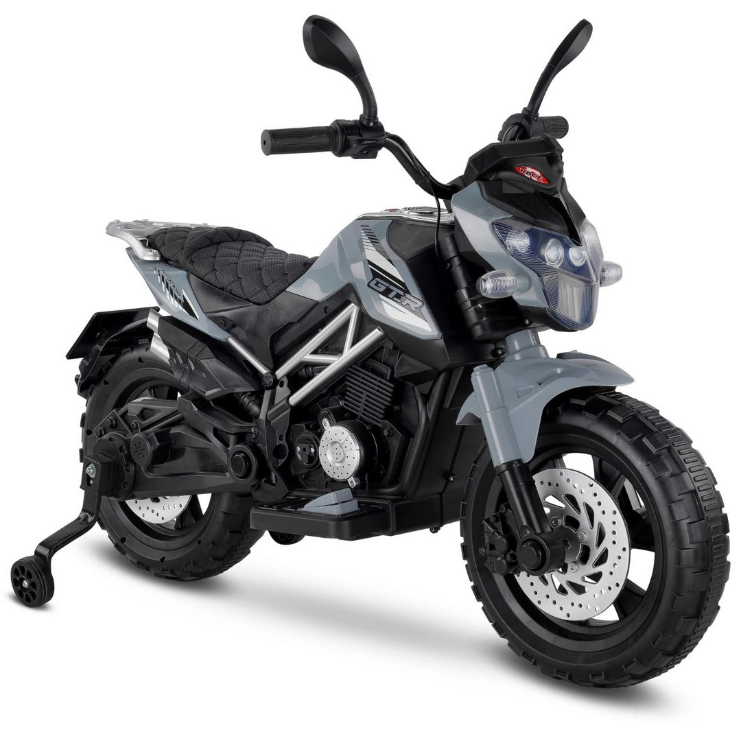 Babyhope 447 Motocross Akülü Motorsiklet 12V Gri