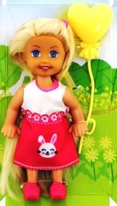 Cute Girl Sarı Balonlu Sarışın Mini Bebek