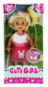 Cute Girl Sarı Balonlu Sarışın Mini Bebek