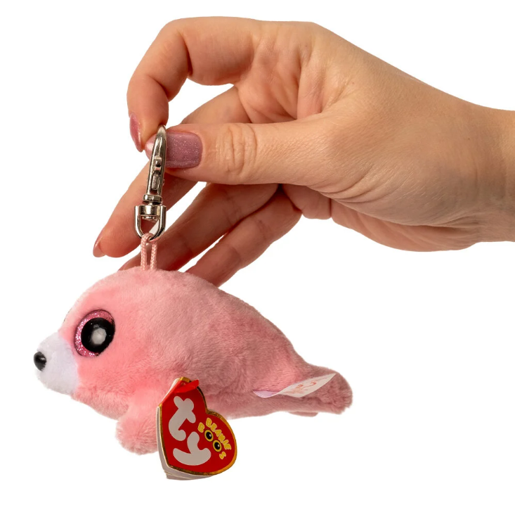 TY Beanie Boo´s Pierre Pembe Fok Peluş Anahtarlık Metal Askılı