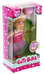Cute Girl Pembe Balonlu Sarışın Mini Bebek