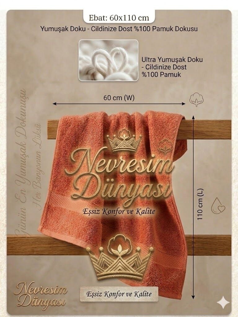Nevresim Dünyası Prime Havlu 60x110 Kiremit