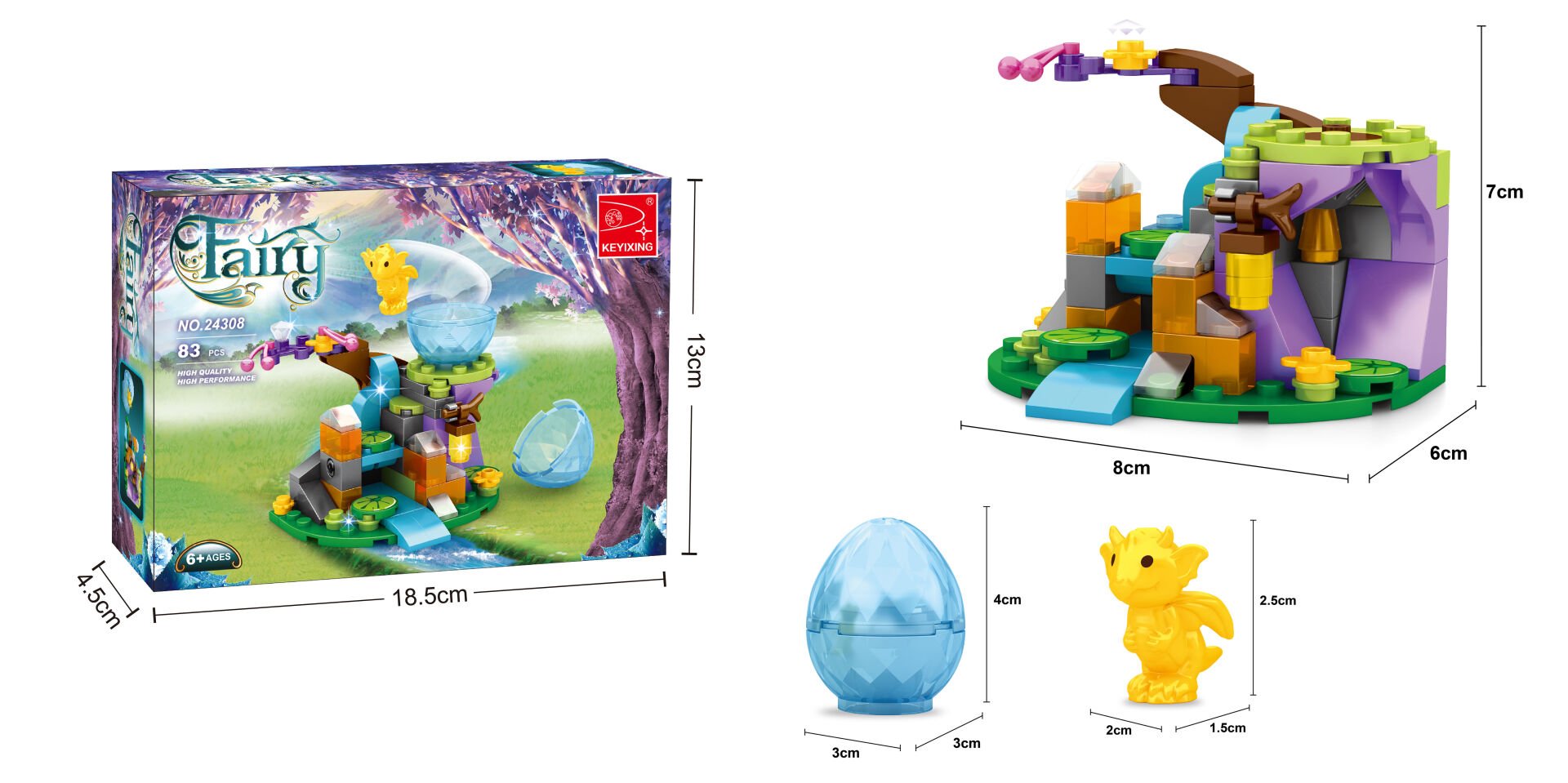 Ausini  Parça Fairy Peri Seti Kristal Yumurta