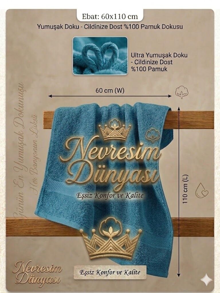 Nevresim Dünyası Prime Havlu 60x110 Lacivert