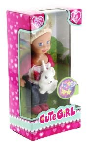 Cute Girl Tavşan Figürlü Sarışın Mini Bebek