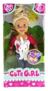 Cute Girl Tavşan Figürlü Sarışın Mini Bebek