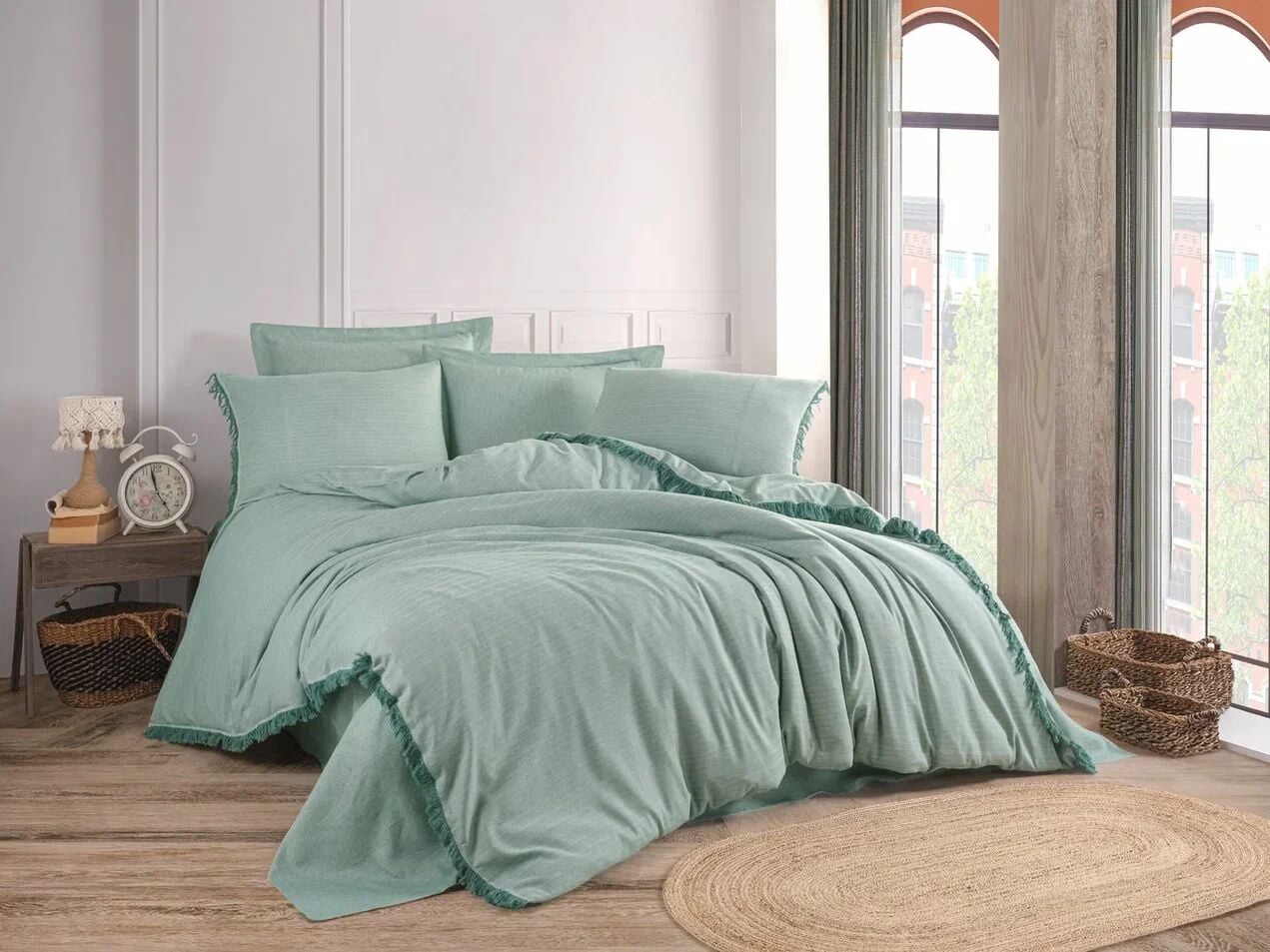 Hobby Private İpliği Boyalı Nevresim Takımı Mint