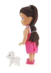 Cute Girl Köpek Figürlü Kumral Mini Bebek
