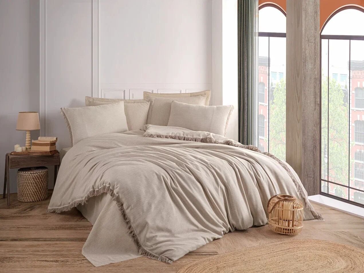 Hobby Private İpliği Boyalı Nevresim Takımı Bej