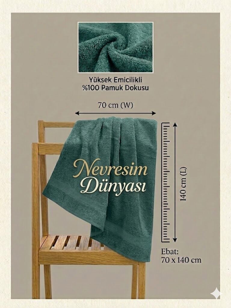 Nevresim Dünyası Prime Havlu 70x140 Yeşil