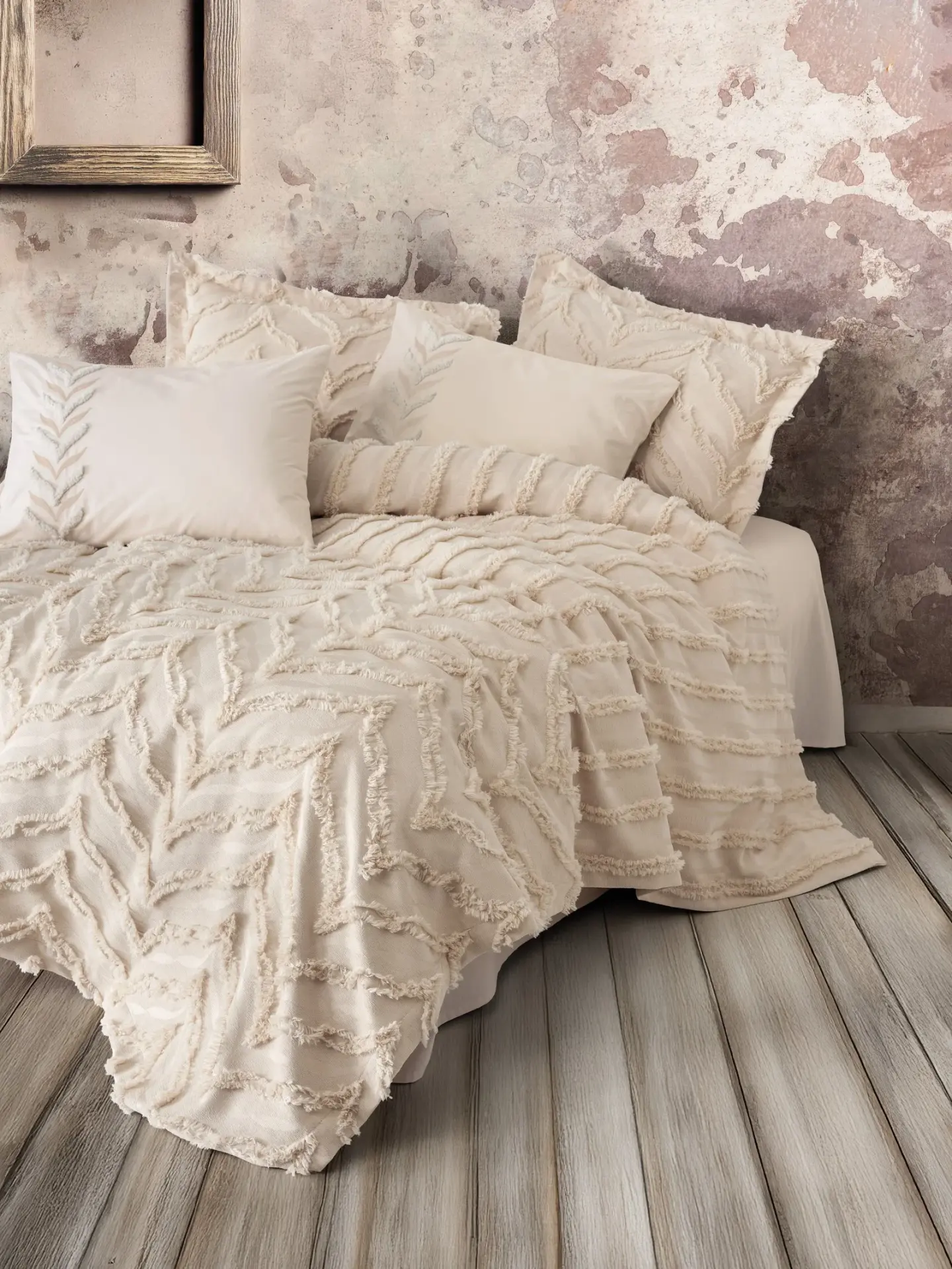 Cotton Box Ranforce Çift Kişilik Yatak Örtülü Nevresim Takımı Limi Crimp Bej