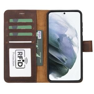 Samsung Galaxy S23 Plus Uyumlu Deri Cüzdanlı Kılıf G2 Kahve