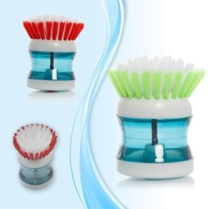 Deterjan Hazneli Kolay Bulaşık Yıkama Fırçası Bulaşık Sünger - Stokta Olan Renk Gönderilir